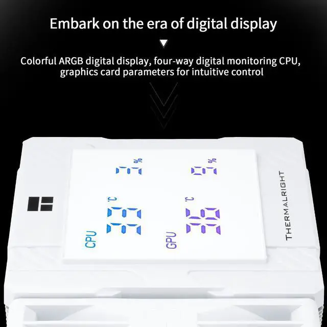 Alt view image 5 of 7 - Peerless Assassin 120 Digital White CPU Air Cooler, Digital Screen Top Cover,6 Heatpipes Computer CPU Cooler, for AM4/AM5,Intel LGA1700/1851/1150/1151/1200, PC Cooler-White