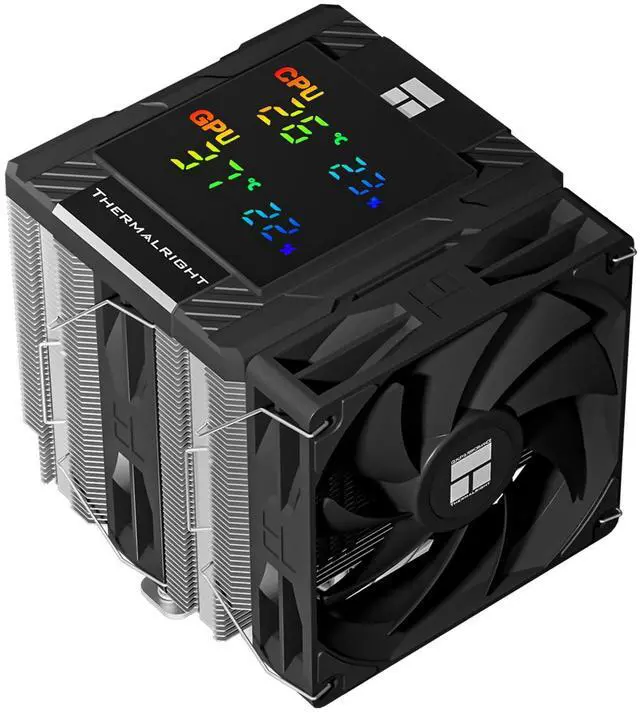 Main image of Peerless Assassin 120 Digital Black CPU Air Cooler, Digital Screen Top Cover,6 Heatpipes Computer CPU Cooler, for AM4/AM5,Intel LGA1700/1851/1150/1151/1200, PC Cooler-Black