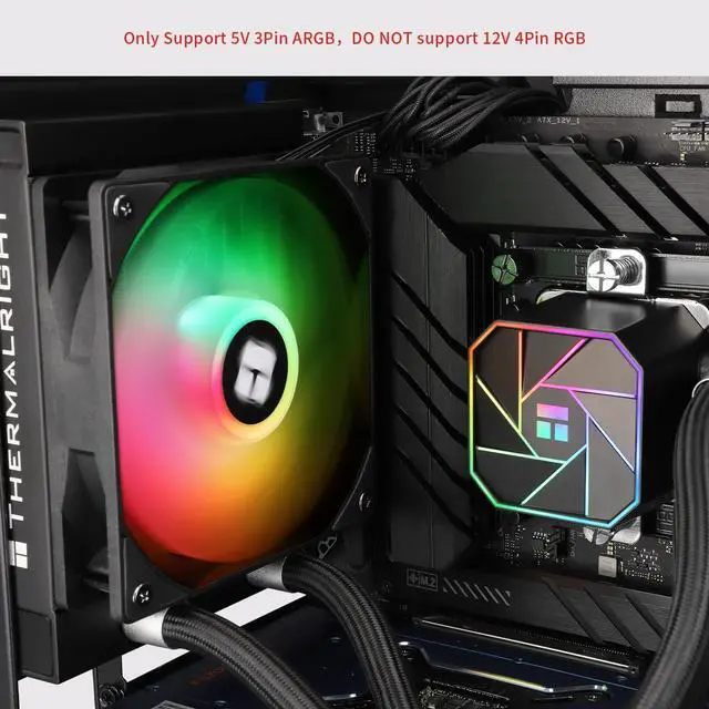 Alt view image 6 of 6 - Aqua Elite 120 V3 Liquid CPU Cooler,PWM ARGB Fan with S-FDB Bearings,Efficient PWM Controlled Pump,for AMD/AM4/AM5, Intel LGA1150/1151/1200/ 1700/1851, (AE120 V3)