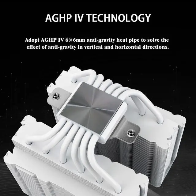 Alt view image 2 of 5 - Peerless Assassin 140 White CPU Cooler, 6 Heat Pipes AGHP Technology,Dual PWM Fans with 1500RPM Speed, Double Towers Cooler,for AM5/AM4&Intel LGA 1700/1851/1150/1151/1200,PC CPU Cooling