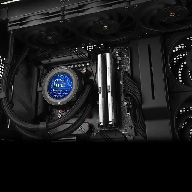 Alt view image 6 of 6 - CORE Vision 360 Black CPU AIO Cooler,IPS LCD Screen with 480 * 480 Resolution,for AM5&Intel 1700/1851,High-Performance 360 Specs Water-Cooled Radiator with 2.1in Removable Display