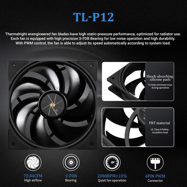 Alt view image 5 of 6 - FW240 Black CPU AIO Cooler,PC 240 Specification Water Cooler System,IPS LCD Screen with 320*240 Resolution,for AM5&Intel LGA1700/1851,High Performance Pump,Comes with 2.4-inch LCD Display