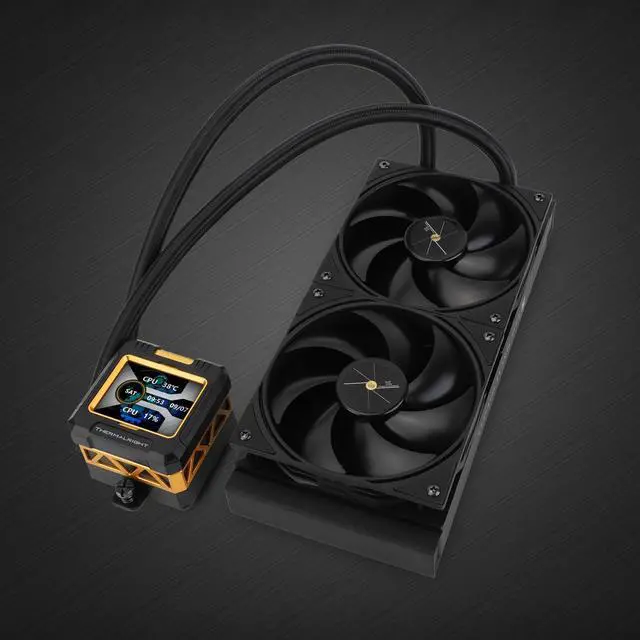Alt view image 6 of 6 - FW240 Black CPU AIO Cooler,PC 240 Specification Water Cooler System,IPS LCD Screen with 320*240 Resolution,for AM5&Intel LGA1700/1851,High Performance Pump,Comes with 2.4-inch LCD Display