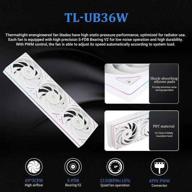 Alt view image 5 of 6 - Mjolnir Vision 360 UB PRO ARGB White CPU Aio Cooler,PC 360 Specification Water Cooler System with Inline Fan,3.5 LCD Screen with 640x480 Resolution,for AM4/AM5;Intel 1700/1851/115X/2011
