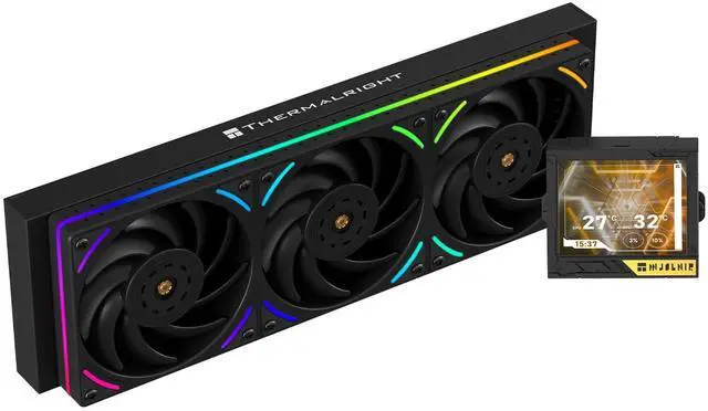 Main image of Mjolnir Vision 360 UB PRO ARGB Black CPU Aio Cooler,PC 360 Specification Water Cooler System with Inline Fan,3.5 LCD Screen with 640x480 Resolution,for AM4/AM5;Intel 1700/1851/115X/2011