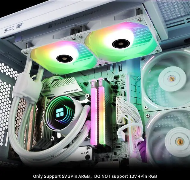 Alt view image 6 of 6 - Frozen Notte 240 White ARGB V2 Water Cooling CPU Cooler,240 White CPU Cooler Specifications, Double PWM Fans,S-FDB Bearings, Suitable for AMD/AM4 AM5, Intel LGA 1700/1150/1151/1200/2011
