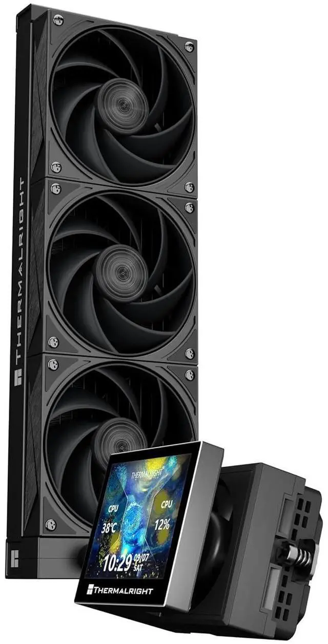 Main image of Stream Vision 360 Black-360mm AIO CPU Liquid Cooler,3.5Square LCD Display for Images,Magnetic Suction High-Performance Pump for 640x480 Resolution with Embedded Fan,for AM5/lga1851/1700