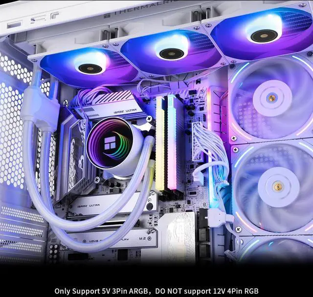 Alt view image 6 of 6 - Frozen Notte 360 White ARGB V2 Water Cooling CPU Cooler, 360 Specification CPU Liquid Cooler,3 PWM Fans, for AM4/AM5,Intel lga1700/1851/115x/2011