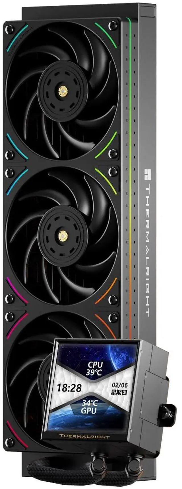 Main image of Peerless Vision 360 UB ARGB Black CPU Aio Cooler,PC 360 Specification Water Cooler System with Inline PC Fans,3.95IPS LCD Screen with 480x480 Resolution,for AM4/AM5;Intel 1700/1851