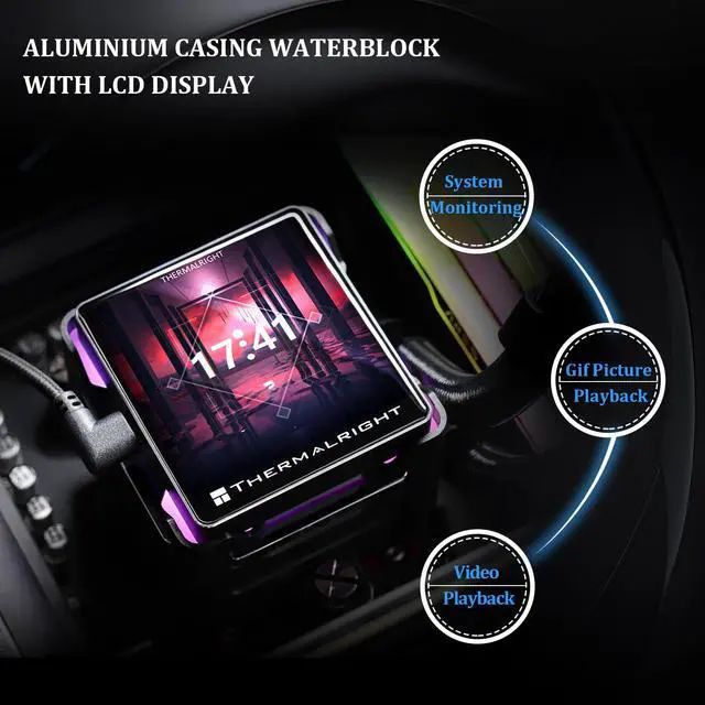 Alt view image 4 of 6 - Elite Vision 360 ARGB Black CPU AIO Cooler,IPS LCD Screen with 320 * 320 Resolution,for AM5&Intel 1700/1851,High-Performance CPU Water-Cooled with 2.73in Removable Liquid Crystal Display