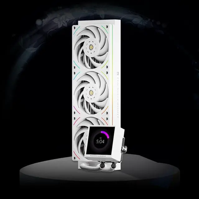 Alt view image 7 of 7 - Peerless Vision 360 UB ARGB White CPU Aio Cooler,PC 360 Specification Water Cooler System with Inline PC Fans,3.95IPS LCD Screen with 480x480 Resolution,for AM4/AM5;Intel 1700/1851