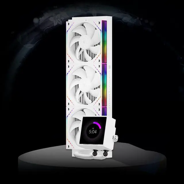 Alt view image 7 of 7 - Peerless Vision 360 ARGB White CPU Aio Cooler,PC 360 Specification Water Cooler System,3.95IPS LCD Screen with 480x480 Resolution,for AM4/AM5;Intel 1700/1851,3 Wireless Splicing Fans