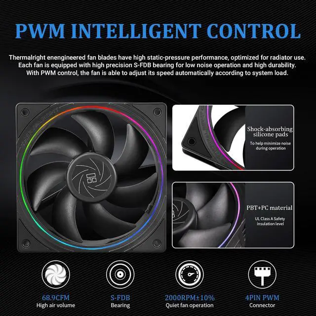 Alt view image 5 of 6 - Aqua Elite 360 V5 ARGB Black-CPU Liquid Cooler,Pump Speed-2800RPM,for AM4/AM5,Intel LGA1150/1151/1200 /1851/1700,High-Performance Radiator