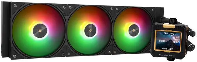 Main image of FW360 Black ARGB CPU AIO Cooler,PC 360 Specification Water Cooler System,IPS LCD Screen with 320x240 Resolution,for AM5&Intel LGA1700/1851,CPU Cooler Comes with 2.4-inch LCD Display