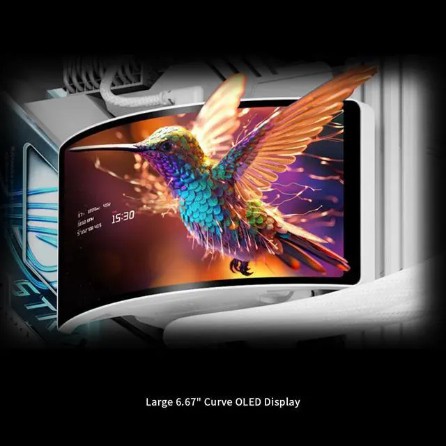 Alt view image 5 of 7 - Rainbow Vision 360 Turbo ARGB White 360mm Aio Cooler, 60HZ Curved Screen with 2400x1080 Resolution,for AM4/AM5,Intel LGA1851/1700,6.67in 3D with Magnetic Suction Screen,3000RPM Fan Speed