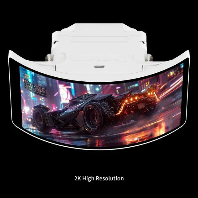 Alt view image 6 of 7 - Rainbow Vision 360 Turbo ARGB White 360mm Aio Cooler, 60HZ Curved Screen with 2400x1080 Resolution,for AM4/AM5,Intel LGA1851/1700,6.67in 3D with Magnetic Suction Screen,3000RPM Fan Speed