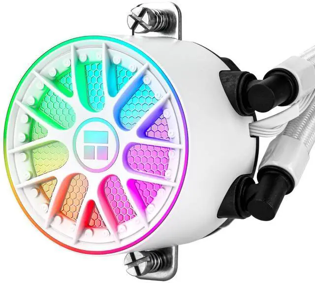 Alt view image 2 of 7 - Aqua Elite 360 V6 ARGB White-CPU Liquid Cooler, Efficient PWM Controlled Pump, for AM4/AM5,Intel LGA1150/1151/1200/1851/1700,Integrated Water-Cooled Radiator-White