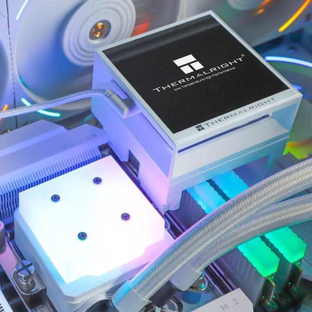 Alt view image 2 of 7 - Hyper Vision 360 ARGB White CPU AIO Cooler,PC 360 Specification Water Cooler System,3.95in Screen High Performance Pump,IPS LCD Screen with 480x480 Resolution,for AM4/AM5;Intel 1700/1851