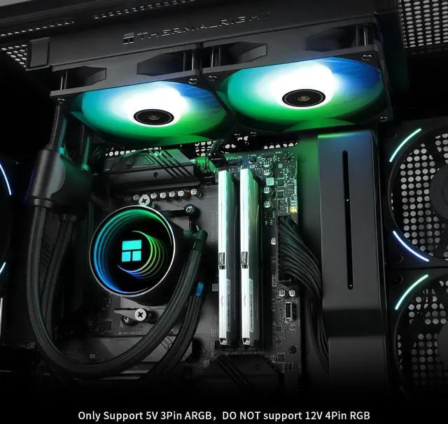 Alt view image 6 of 6 - Frozen Notte 240 Black ARGB V2 Water Cooling CPU Cooler,240Black CPU Cooler Specifications, Double PWM Fans, S-FDB Bearings, Suitable for AMD/AM4 AM5,Intel LGA 1700/1150/1151/1200/2011
