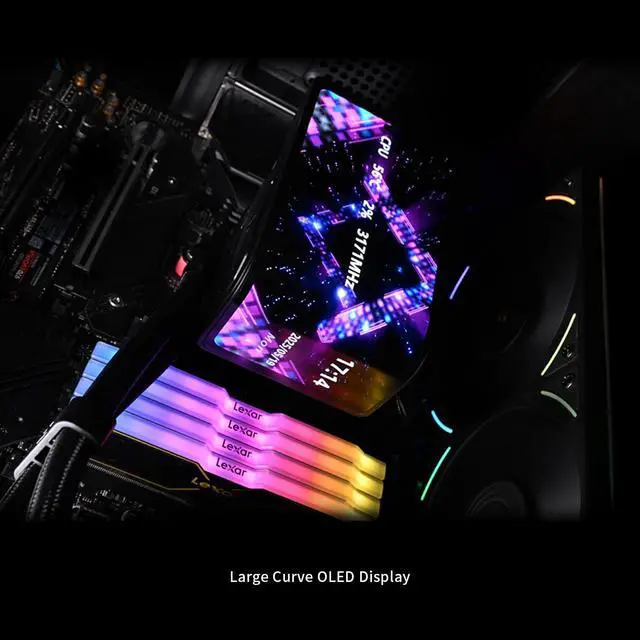 Alt view image 6 of 6 - Wonder Vision 360 UB ARGB Black CPU AIO Cooler,360mm Radiator, 2K 60HZ Curved Screen with 2400x1080 Resolution,for AM4/AM5,Intel LGA1851/1700,6.67in 3D Screen High Performance Pump