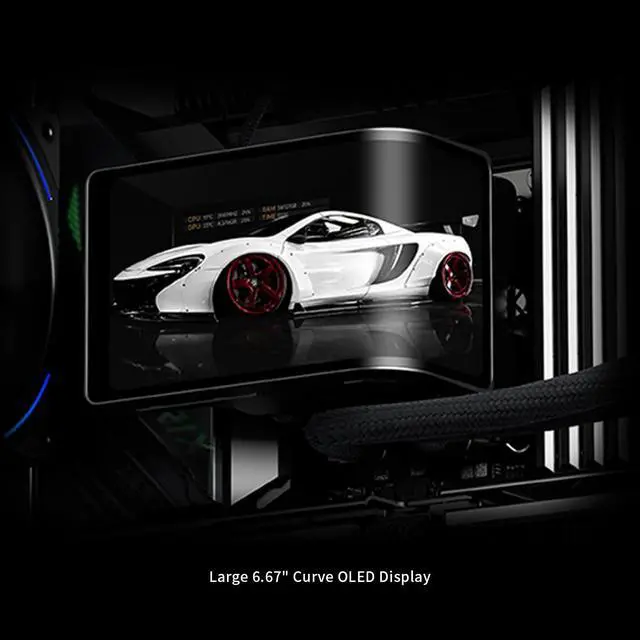 Alt view image 6 of 7 - Wonder Vision 360 Turbo ARGB Black CPU Water Cooler, 60HZ Curved Screen with 2400x1080 Resolution,for AM4/AM5,Intel LGA1851/1700,6.67in 3D Screen High Performance Pump,3000RPM Fan Speed