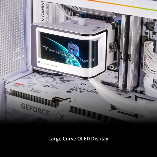 Alt view image 6 of 6 - Wonder Vision 360 UB ARGB CPU AIO Cooler,360mm Radiator, 2K 60HZ Curved Screen with 2400x1080 Resolution,for AM4/AM5,Intel LGA1851/1700,6.67in 3D Screen High Performance Pump
