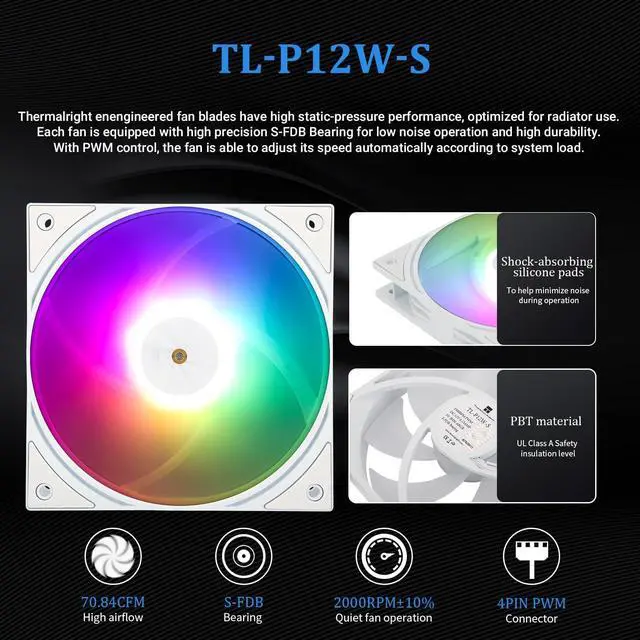 Alt view image 5 of 5 - FW360 Ultra ARGB White CPU AIO Cooler,PC 360 Specification Water Cooler System,IPS LCD Screen with 480x480 Resolution,for AM5,Intel LGA1700/1851,High Performance Pump,2.88in LCD Screen