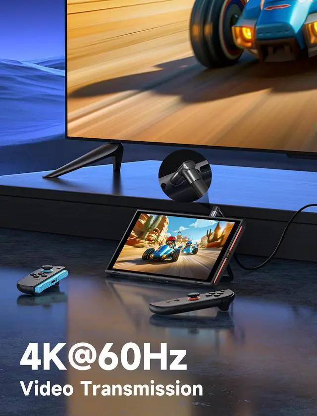 Alt view image 3 of 7 - 90 Degree USB C Male to USB C Female Adapter + HB0603 Docking Station for Steam Deck