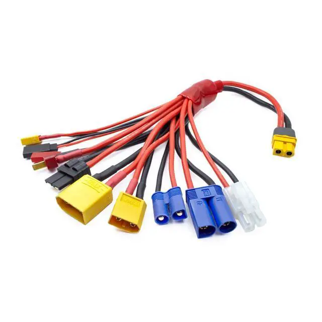 Alt view image 3 of 4 - RC Lipo Battery Charger Adapter Connector 10 in 1 Multi Splitter Wire XT60H Plug Lead Convert Cable for TRX, T-Plug, Tamiya,Futaba, JST, XT90,XT60,XT30,EC3,EC5