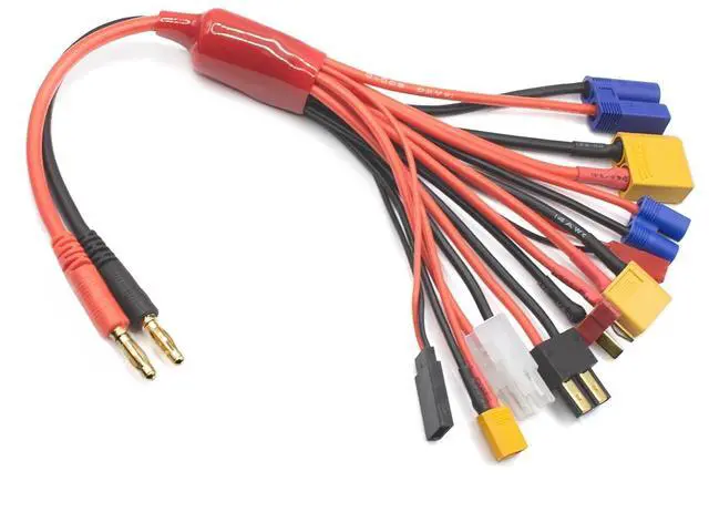 Main image of RC Battery Charger Adapter Leads 10 in 1 Multi Splitter Connector Wire Cable with 4.0mm Banana Plug for TRX, T-Plug, Tamiya,Futaba, JST, XT90,XT60,XT30,EC3,EC5