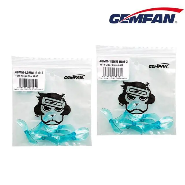 Alt view image 3 of 3 - 16Pcs 40mm 2-Blade Props 1610 Propeller 1.5mm Hole for FPV Racing Freestyle Tinywhoop Drones Like Mobula 7(Blue 8CW 8CCW)