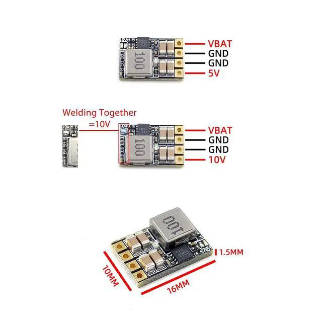 Alt view image 3 of 4 - FPV Micro BEC 2S-6S to 5V/10V Adjustable Step-Down Regulator for RC FPV Racing Quadcopter(3PCS)