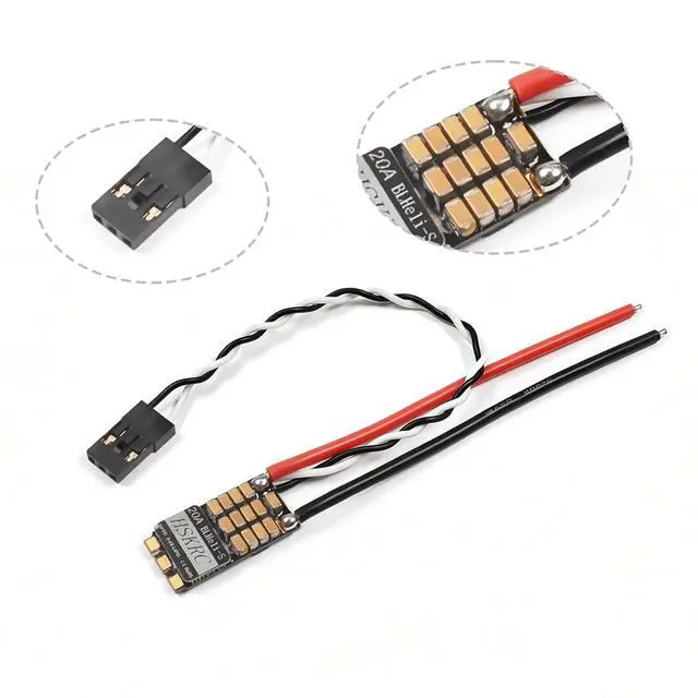 Alt view image 4 of 4 - 20A Brushless ESC BLHeli_S 2-4S Electronic Speed Controller Support DShot Oneshot PWM for FPV Quadcopters Multicopter Drones