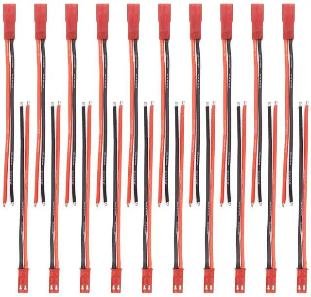 Main image of 20AWG JST Plug Connector Cable JST Pigtail 2 Pin Male and Female with 10cm Wire for RC Vehicles