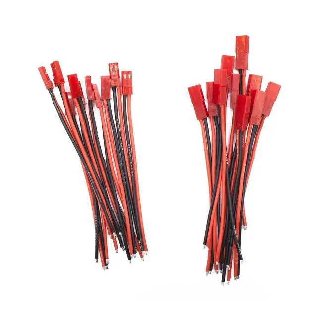 Alt view image 2 of 3 - 20AWG JST Plug Connector Cable JST Pigtail 2 Pin Male and Female with 10cm Wire for RC Vehicles