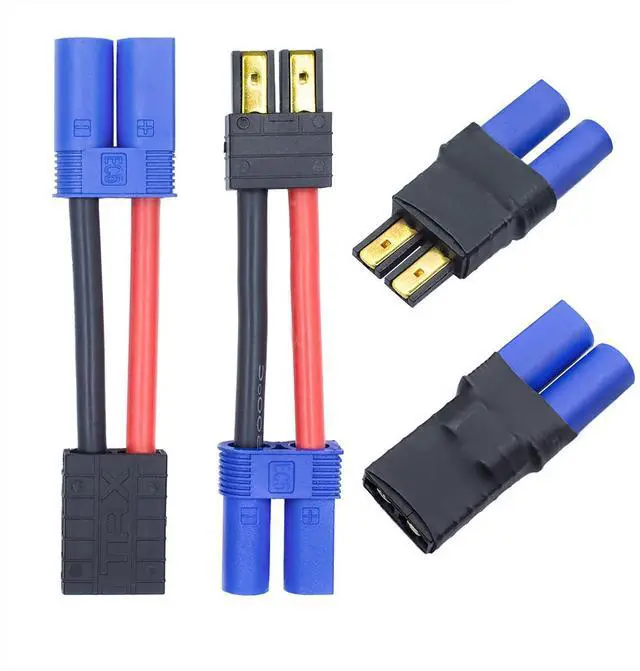 Main image of 2Pairs RC LiPo Battery Connector Adapter EC5 Compatible with TRX/Traxxas to EC5 Plug Male Female Connector