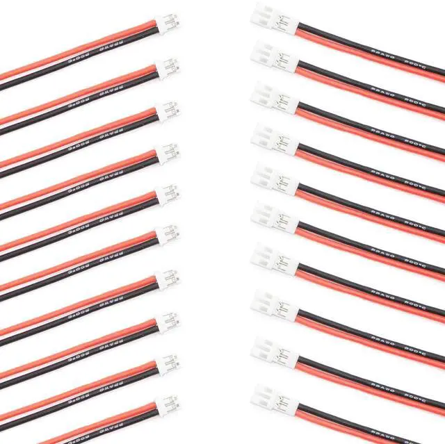 Main image of JST-PH 2.0 Connector Cable 2-Pin PH2.0 Male/Female Silicone Wire with 10cm