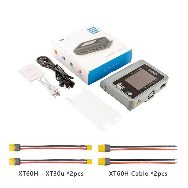 Alt view image 5 of 5 - Q4AC RC Battery Charger 4x50W 4 Ports 1-4S Lipo AC DC Smart Charger XT60 with XT30 Adapters for RC Battery Balance Charger