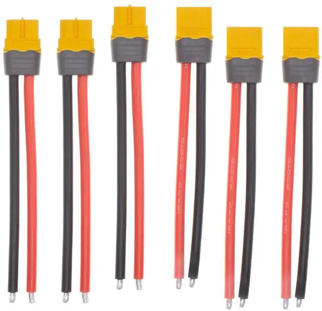 Main image of XT60 Plug Female Male Connector Cable XT60H XT60 Pigtail with12AWG 10cm Silicon Wire for RC Lipo Battery ESC
