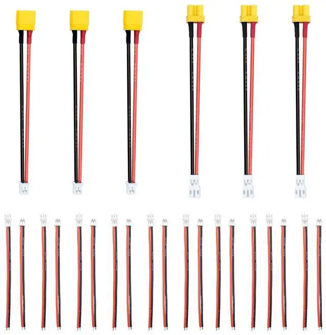 Main image of XT30 to PH2.0 Male Female Cable and JST-PH2.0 Connector Cable 22AWG 10cm