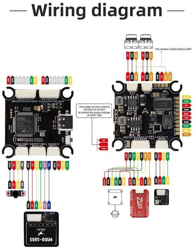 Alt view image 6 of 6 - F405 8S V1 FC Flight Controller High-performance ICM42688P M3 for FPV Racing Freestyle Drones