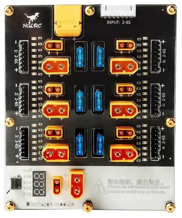 Alt view image 4 of 7 - Thor 6 Port Lipo Battery Balance Charger Board Pro 40A XT60 XT30 Plug 2-6S Integrated with Lipo Discharger for IMAX B6 ISDT Q6 Nano HOTA D6 Pro P6