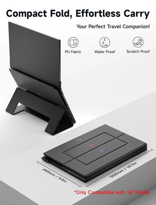 Alt view image 5 of 6 - Leather Stand for FlipGo 16" Portable Monitor