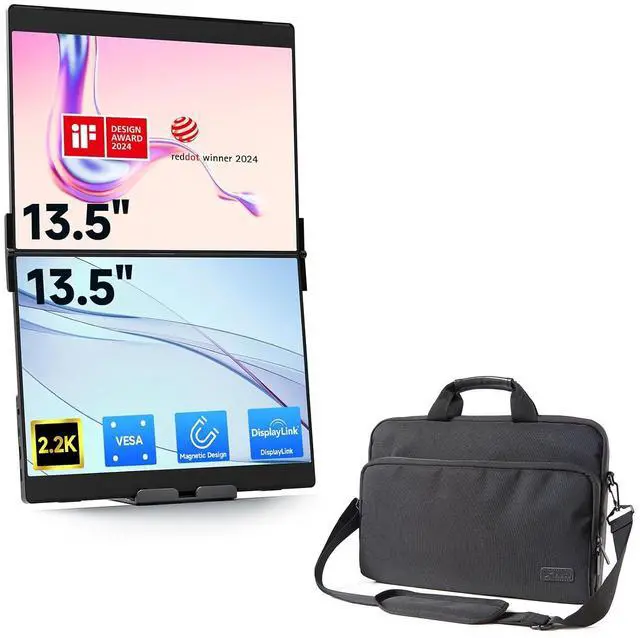 Main image of FlipGo Pro 13.5" 2.2K Dual Screen Portable Monitor & Carry Bag