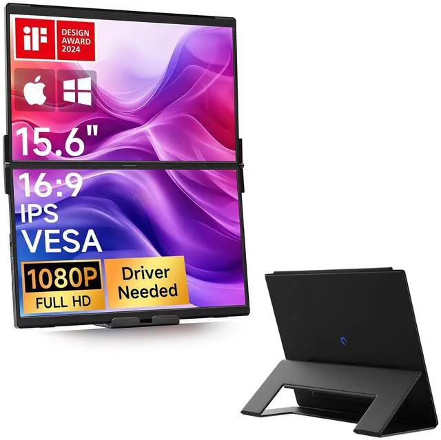 Main image of FlipGo Pro 15.6" 1080P Dual Screen Portable Monitor & Flex Folio