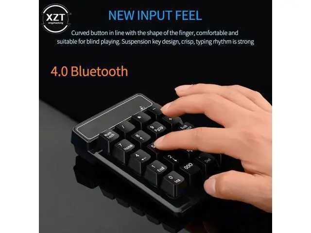 Alt view image 5 of 6 - Portable 19 Keys Wireless Numeric Keyboard 4.0 Bluetooth Digital Keyboard For Desktop Notebook Tablet PC Accounting Tasks Keypad