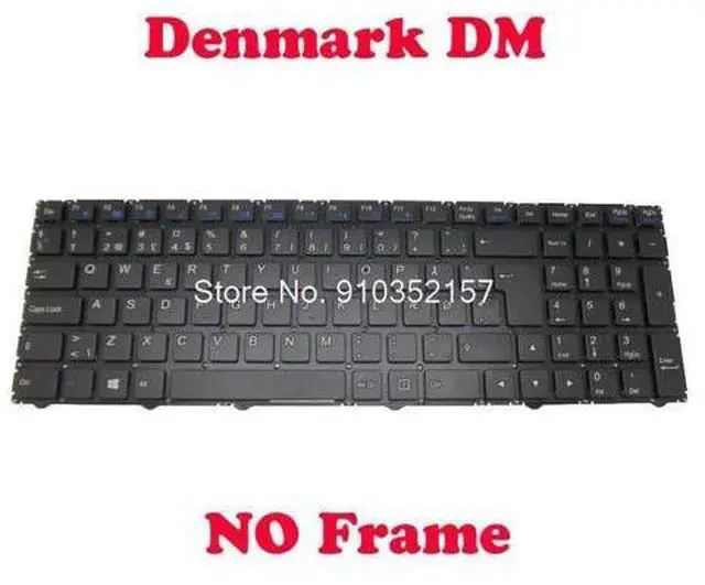 Main image of Laptop Keyboard For CLEVO WA50SFQ W950AU W950TU W950 W955 MP-13M16DK-430 6-80-WA500-030-1 WA50SRQ WA52SJQ Denmark DM NO Frame