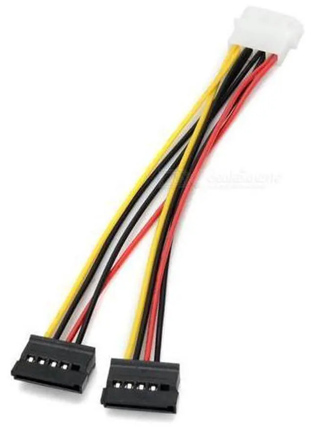 Alt view image 4 of 4 - CYDZ IDE 4pin to Dual SATA 15P Y Splitter 10cm Hard Disk Power Supply Extension Cable