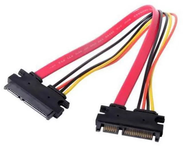 Alt view image 6 of 7 - NGFF Red Color SATA III 3.0 7+15 22 Pin SATA Male to Female Data Power Extension Cable 30cm
