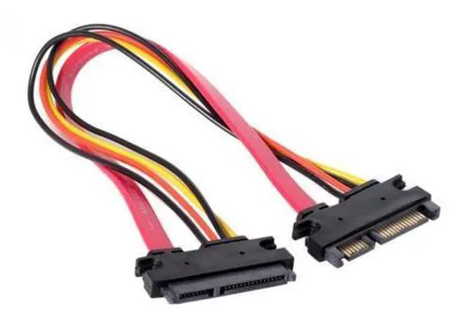 Alt view image 5 of 7 - NGFF Red Color SATA III 3.0 7+15 22 Pin SATA Male to Female Data Power Extension Cable 30cm